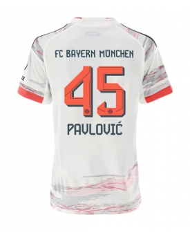 Bayern Munich Aleksandar Pavlovic #45 Maglia Gara Trasferta Repliche 2025-26 Donna Maniche Corte